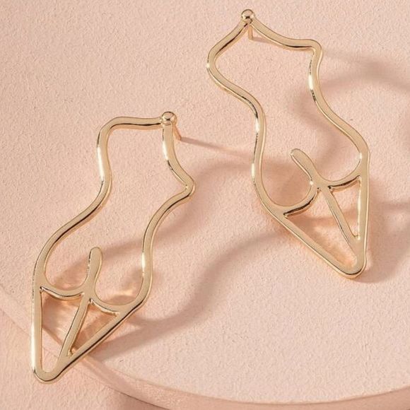 Jewelry - 𝅺ABSTRACT female body outline stud earrings